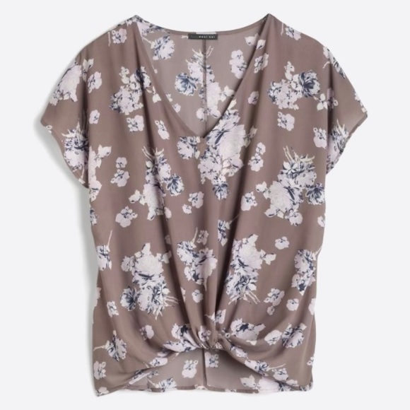 West K Tops - 3 for $20 Allure Knot Detail Blouse -SZ Large- taupe